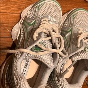 Steve Madden Kids White and Green Athletic Sneakers